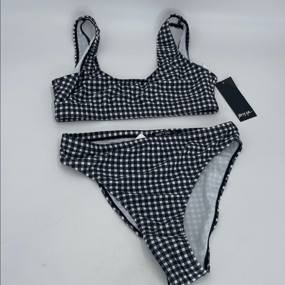 Nasty Gal Black and White Bikini 2 Pc Set